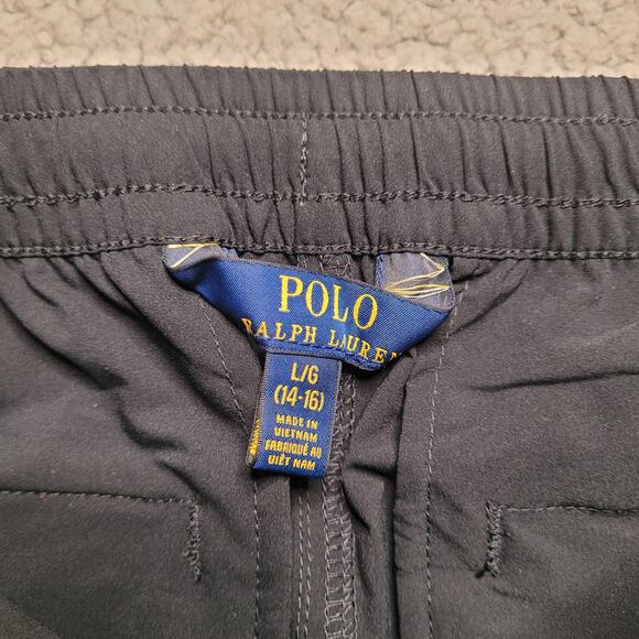Polo Ralph Lauren Pants Youth Large 14-16 Black Elastic Waist Stretch Drawstring - Picture 5 of 8